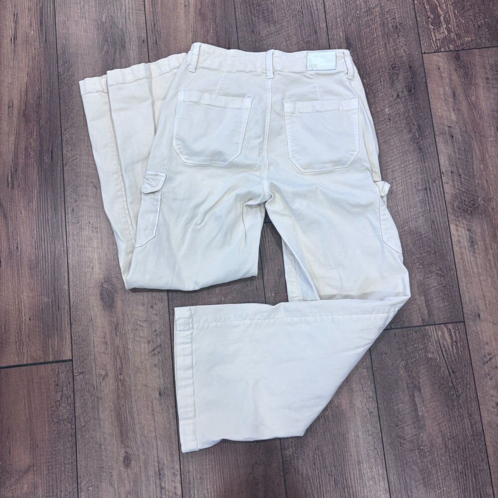 PAIGE Women’s Sz 25 Jeans/Pants Sand Carly Cargo with Pockets Wide Leg MSRP $239 - Picture 4 of 12